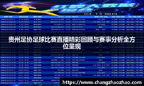 贵州足协足球比赛直播精彩回顾与赛事分析全方位呈现